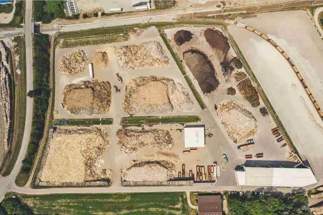 Luftansicht vom Lagerplatz in Herzogenburg